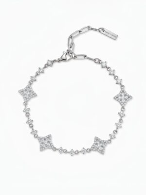 Bracelet Flower Tennis Argenté - Pierres blanches