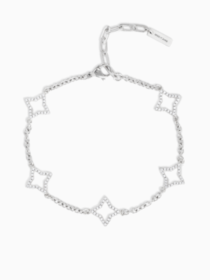 Bracelet Hollow Flower Argenté