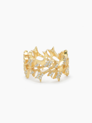Iced Monogram Ring Doré