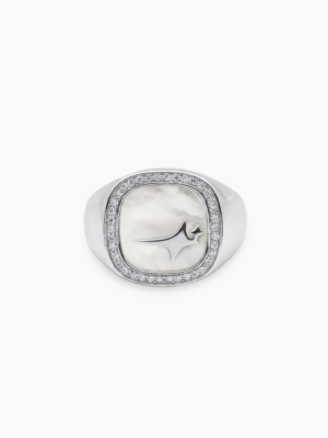 Iced Raw ring Argentée - Motif Blanc