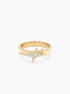 Iced signature ring dorée