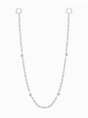 Wallet Chain Iced Bead link Signature Argentée
