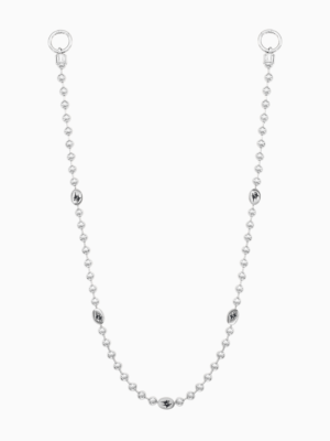 Wallet Chain Bead link Signature Argentée
