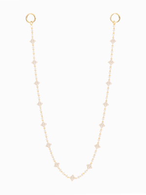 Wallet Chain Flower Tennis Dorée - Pierres Blanches