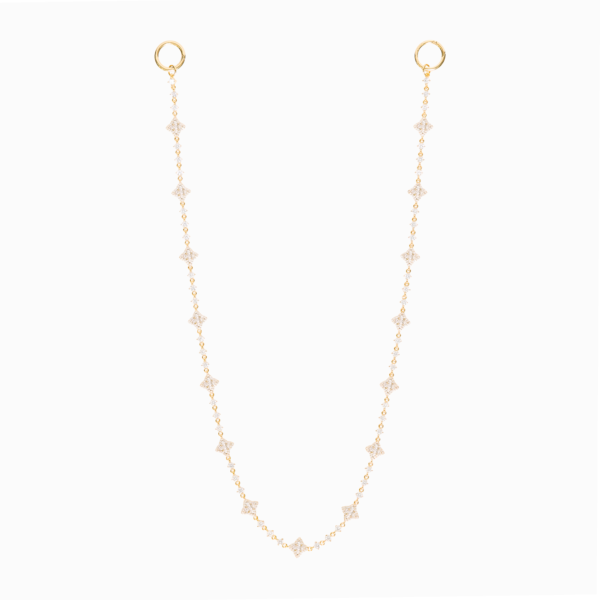 Wallet Chain Flower Tennis Dorée - Pierres Blanches