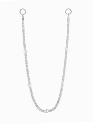 Wallet Chain Iced Cuban link Signature 5 mm Argentée