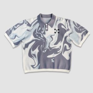 Knit Tee - Gray & White