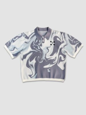 Knit Tee - Gray & White
