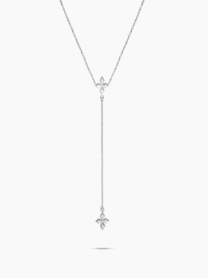 Chaîne Double Crossed Star - Argenté