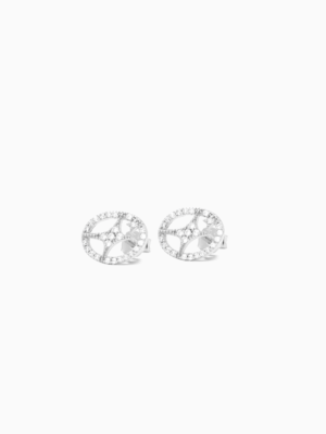 Iced Round signature earrings argentées