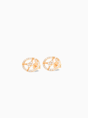 Iced Round signature earrings dorées