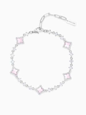 Bracelet Flower Tennis Argenté - Motif Rose