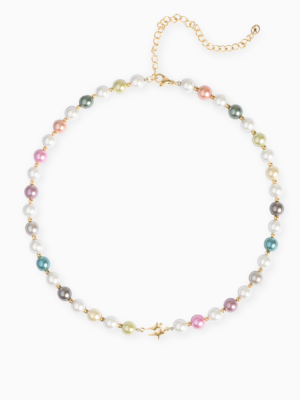 Chaîne Pearl Double Stars Dorée - Multicolore