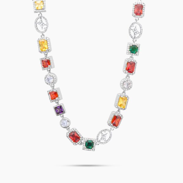 Chaîne Multi Gemstone 8 mm Argentée – Make it Shine