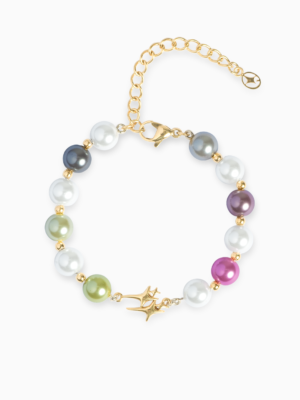 Bracelet Pearl Double Stars Doré - Multicolore