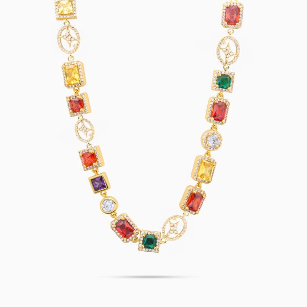 Chaîne Multi Gemstone 8 mm Dorée – Make it Shine