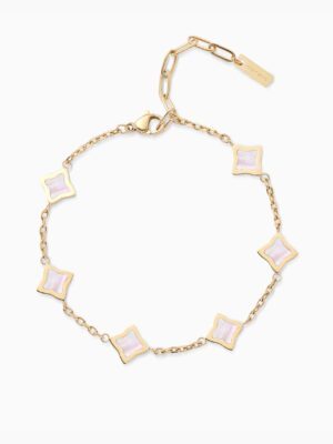 Bracelet Flower câble Doré - Motif Rose