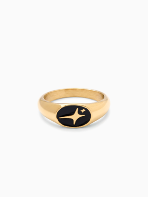 Signature Oval signet ring dorée