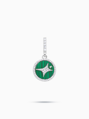Médaillon Signature Argenté - Motif Vert