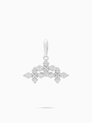 Pendentif Iced Triple Crossed Star - Argenté