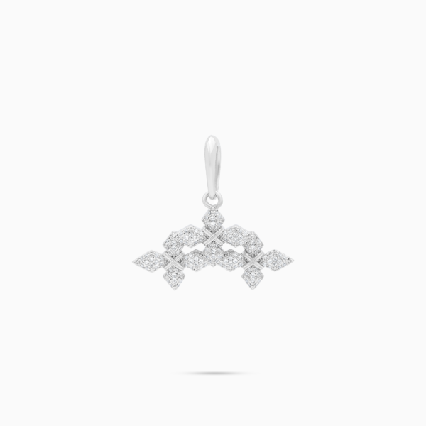 Pendentif Iced Triple Crossed Star - Argenté