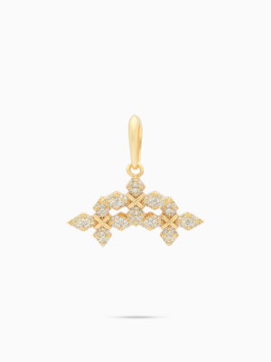 Pendentif Iced Triple Crossed Star - Doré