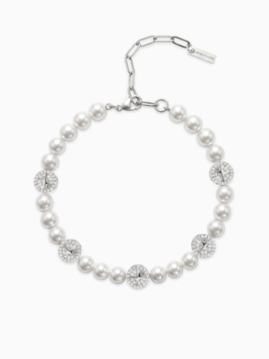 Bracelet perlé Monogramme Argenté