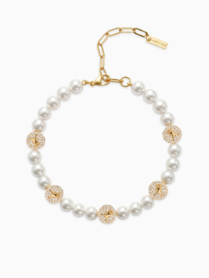 Bracelet perlé Monogramme Doré