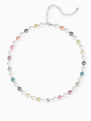 Chaîne Pearl Double Stars Argentée - Multicolore