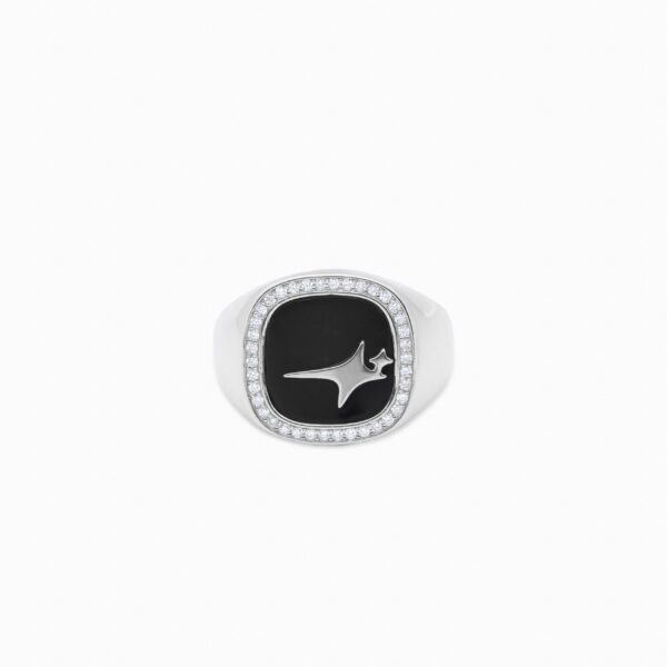 Iced Raw ring Argentée - Motif Noir