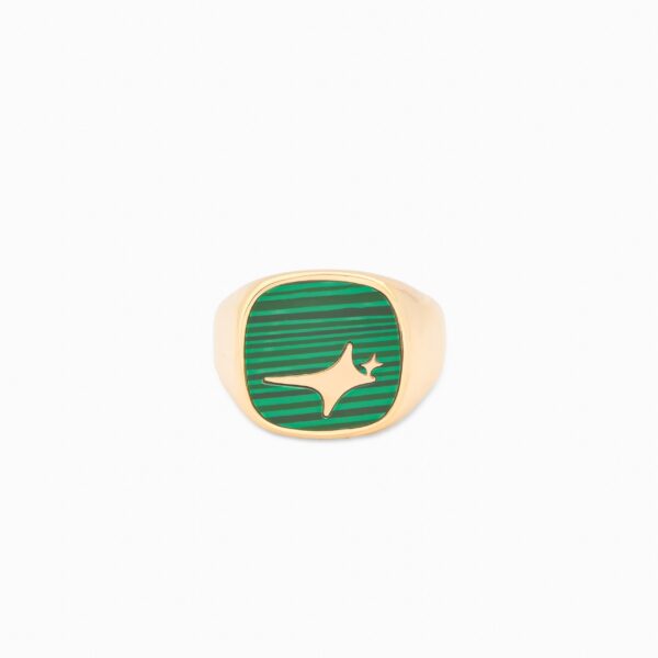 Raw Ring Dorée - Motif Vert – Make it Shine