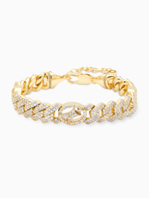 Bracelet Prong link Signature 10mm Doré