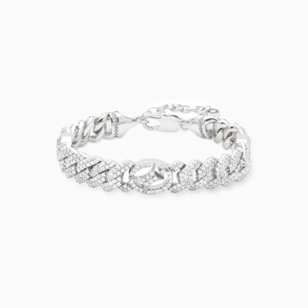 Bracelet Prong link Signature 10mm Argenté