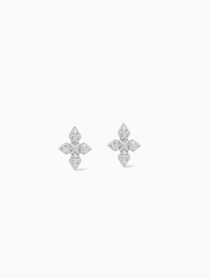 Iced Crossed Star Studs - Argenté