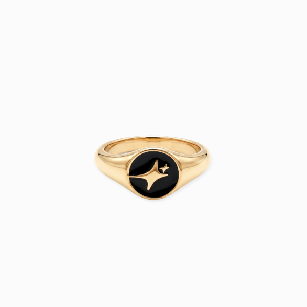 Signature Round signet ring dorée – Make it Shine