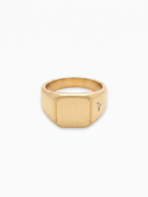 Square signet ring dorée