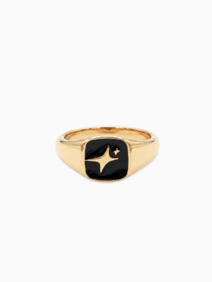 Signature Square signet ring dorée