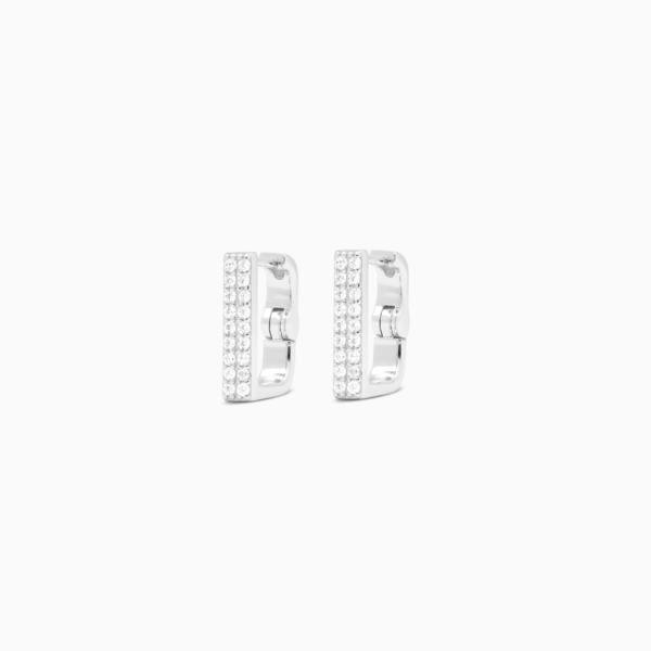 Iced square earrings argentées