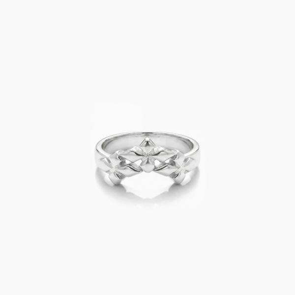 Triple crossed star ring - Argenté